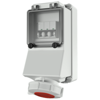 Wall mounted receptacle with TwinCONTACT