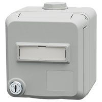 MENNEKES  Cepex data mounted receptacle with lock and labeling field, light grey 4675