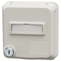 MENNEKES  Cepex panel mounted receptacle SCHUKO® with lock and labeling field, pure white 4581