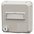 MENNEKES Cepex data port receptacle with lock and labeling field, pure white 4624