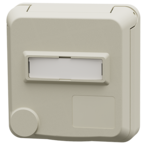 MENNEKES Cepex panel mounted receptacle with labeling field, pearl white 4845