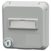 MENNEKES  Cepex data port receptacle with lock and labeling field, light grey 4677
