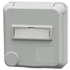 MENNEKES Cepex panel mounted receptacle with labeling field, light grey 4417