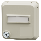 MENNEKES Cepex panel mounted receptacle with lock and labeling field, pearl white 4875