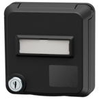 MENNEKES Cepex data port receptacle with lock and labeling field, deep black 4645