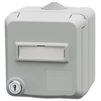 MENNEKES  Cepex wall mounted receptacle with lock and labeling field, light grey 4862