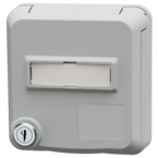 MENNEKES Cepex data port receptacle with lock and labeling field, light grey 4642