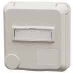 MENNEKES Cepex panel mounted receptacle with labeling field, pure white 4473