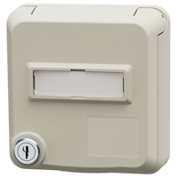 MENNEKES  Cepex panel mounted receptacle with lock and labeling field, pearl white 4872