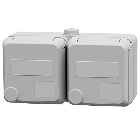 MENNEKES Double receptacle Cepex, light grey 4403