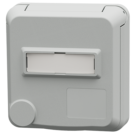 MENNEKES Cepex panel mounted receptacle with labeling field, light grey 4414
