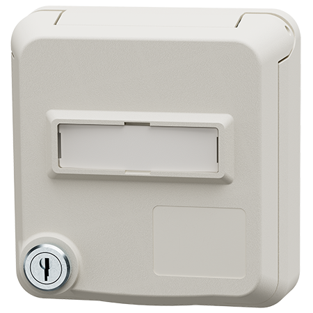 MENNEKES Cepex panel mounted receptacle with lock and labeling field, pure white 4446