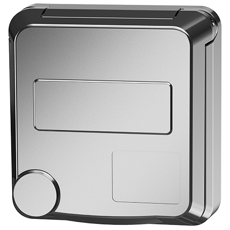 MENNEKES Cepex grounding-type panel mounted receptacle, white aluminum 4504