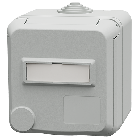 MENNEKES Cepex wall mounted receptacle SCHUKO® with labeling field, light grey 4573