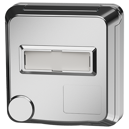 MENNEKES Cepex panel mounted receptacle SCHUKO® with labeling field, white aluminum 4574ME