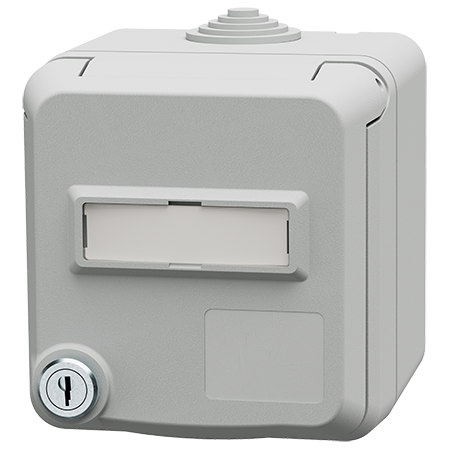 MENNEKES Cepex wall mounted receptacle SCHUKO® with lock and labeling field, light grey 4576
