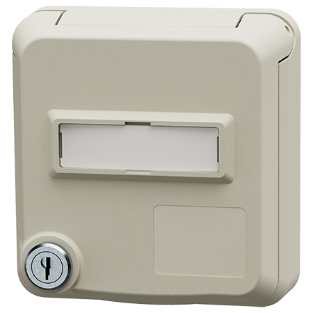 MENNEKES Cepex panel mounted receptacle SCHUKO® with lock and labeling field, pearl white 4577