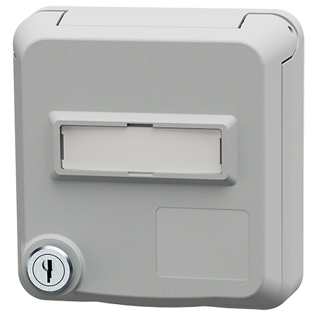 MENNEKES Cepex data port receptacle with lock and labeling field, light grey 4602G