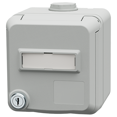 MENNEKES Cepex data mounted receptacle with lock and labeling field, light grey 4620