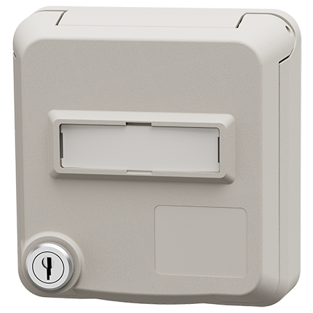 MENNEKES Cepex data port receptacle with lock and labeling field, pure white 4624