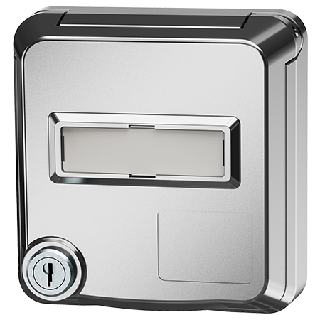 MENNEKES Cepex data port receptacle with lock and labeling field, white aluminum 4626