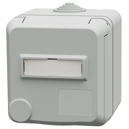 MENNEKES Cepex wall mounted receptacle with labeling field, light grey 4832