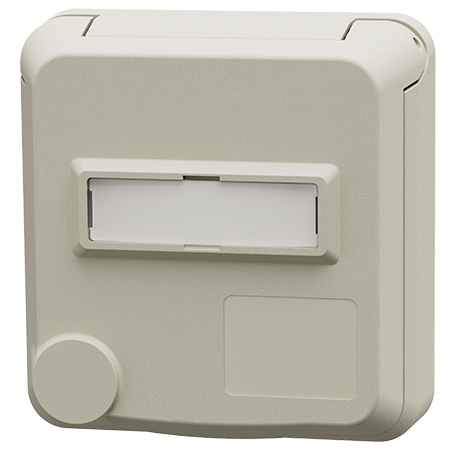 MENNEKES Cepex panel mounted receptacle with labeling field, pearl white 4842