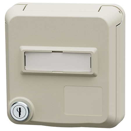 MENNEKES Cepex panel mounted receptacle with lock and labeling field, pearl white 4880